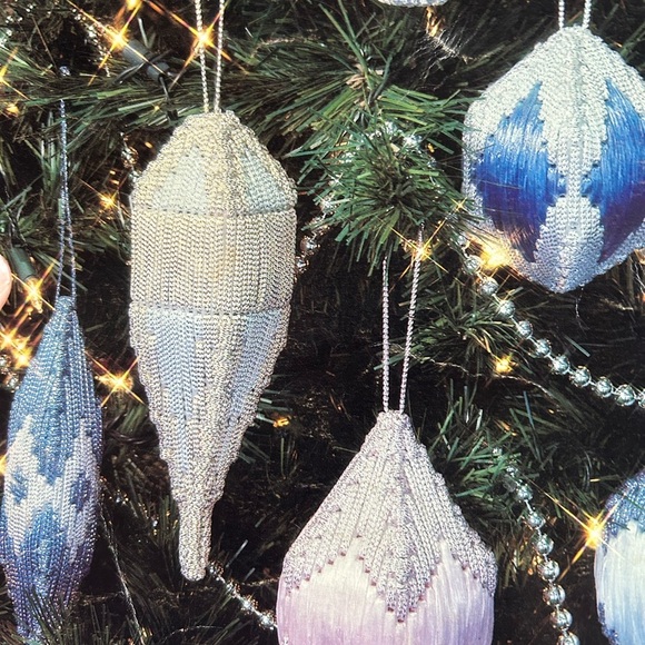 5/$25 Elegant Ornaments Plastic Canvas - Blue and White Christmas ornaments 🎄 - Picture 4 of 8